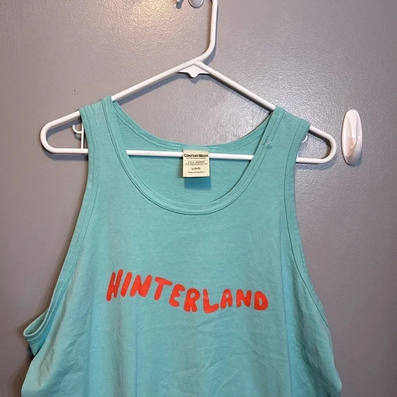 hinterland sleeveless bluish green tank top comfort wash size large - Picture 2 of 4